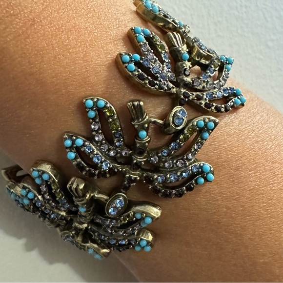 Art Nouveau Jewelled Dragonfly Bracelet (Art Deco, Fairycore, Exquisite) - Picture 8 of 11